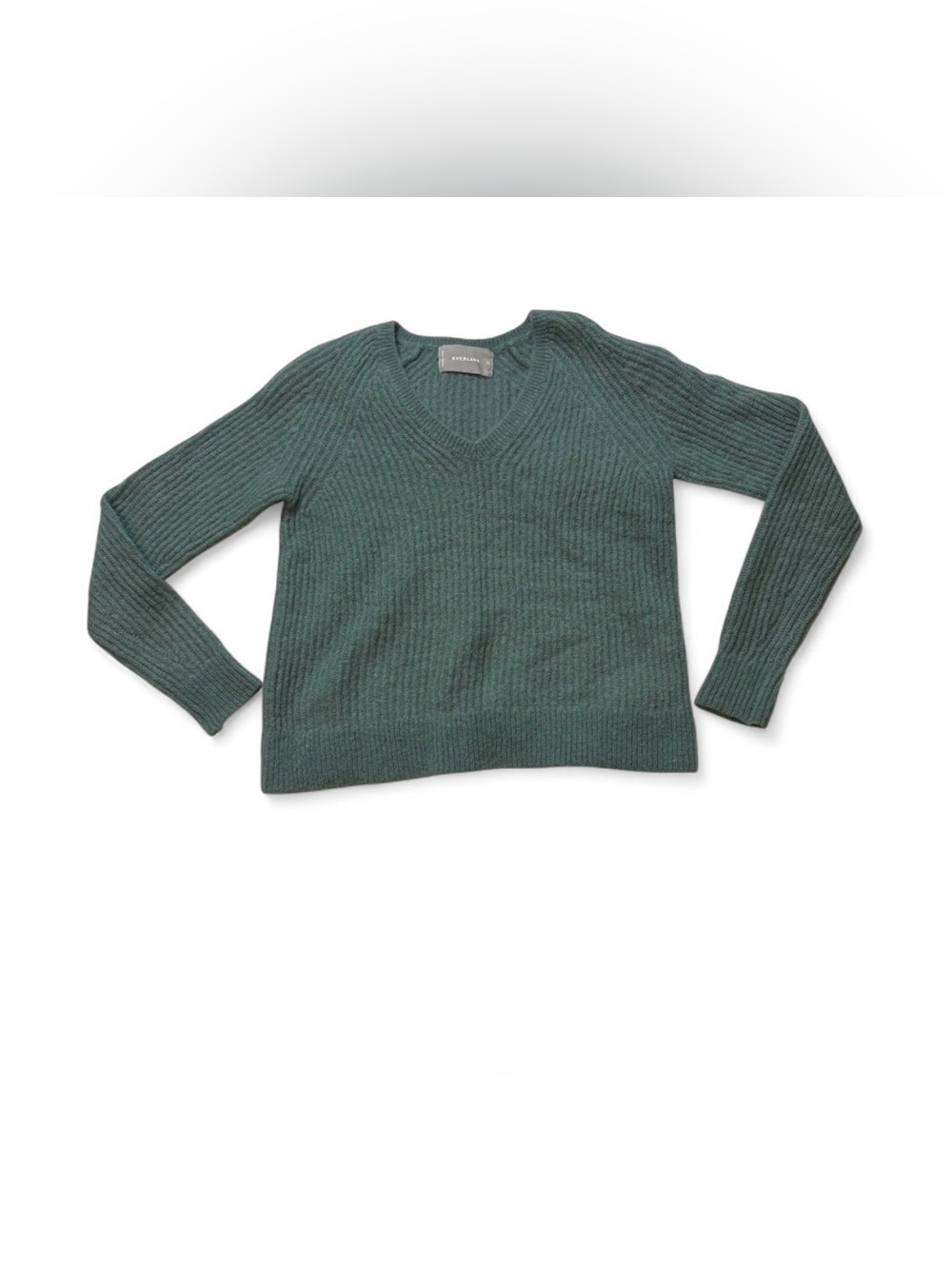 Everlane The Alpaca V-Neck Sweater Size XS Ribbed Knit Pullover - Picture 4 of 6